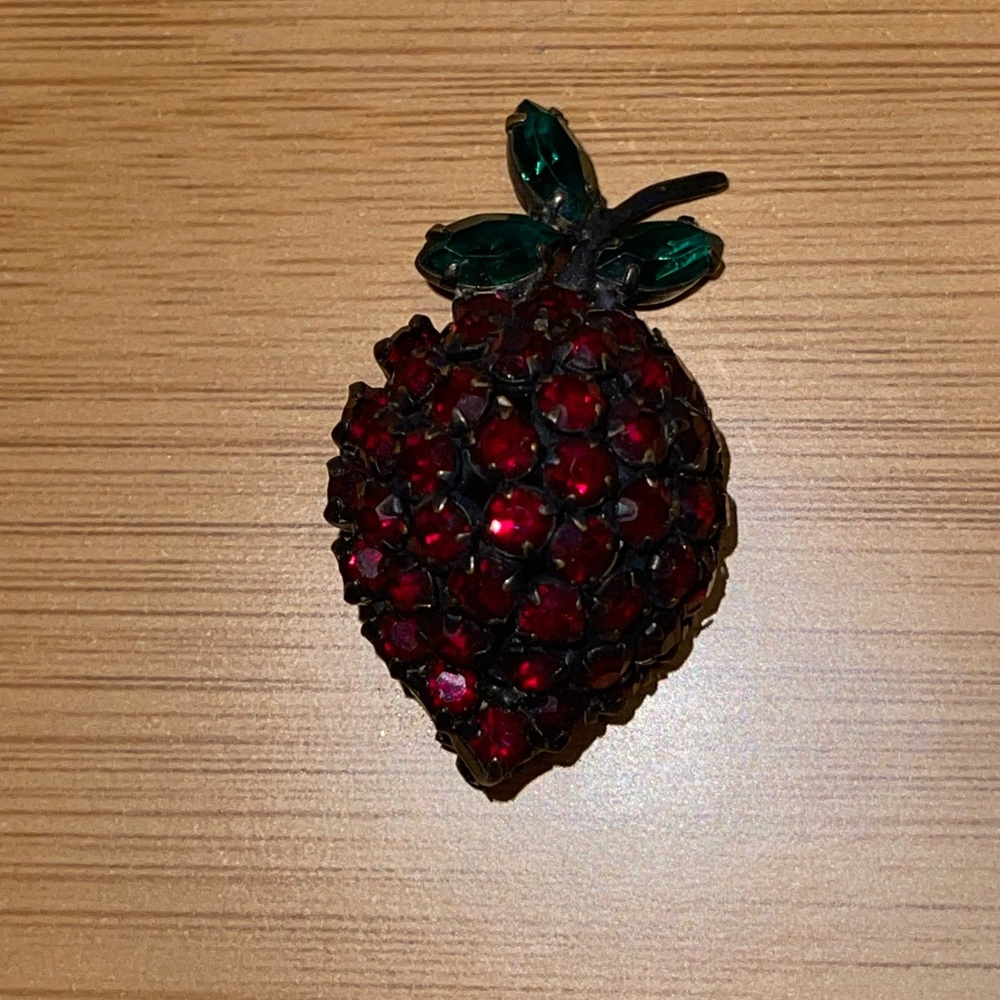 Vintage Joseph Warner 1960s Mid Century Red‎ & Green Strawberry Japanned …